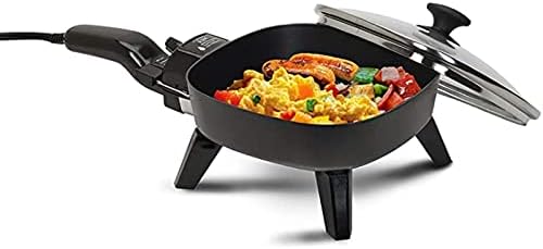 Elite Cuisine 7-Inch Non-Stick Electric Skillet with Glass Lid, Black (2, Black)